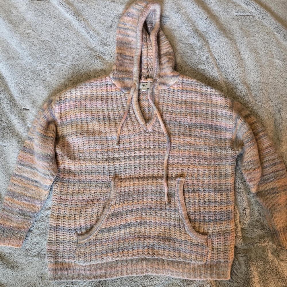 Aerie Multicolor Striped Hooded Sweater